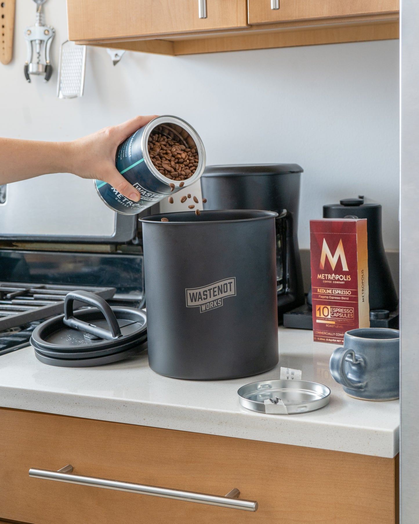 WasteNot Works Coffee Canister