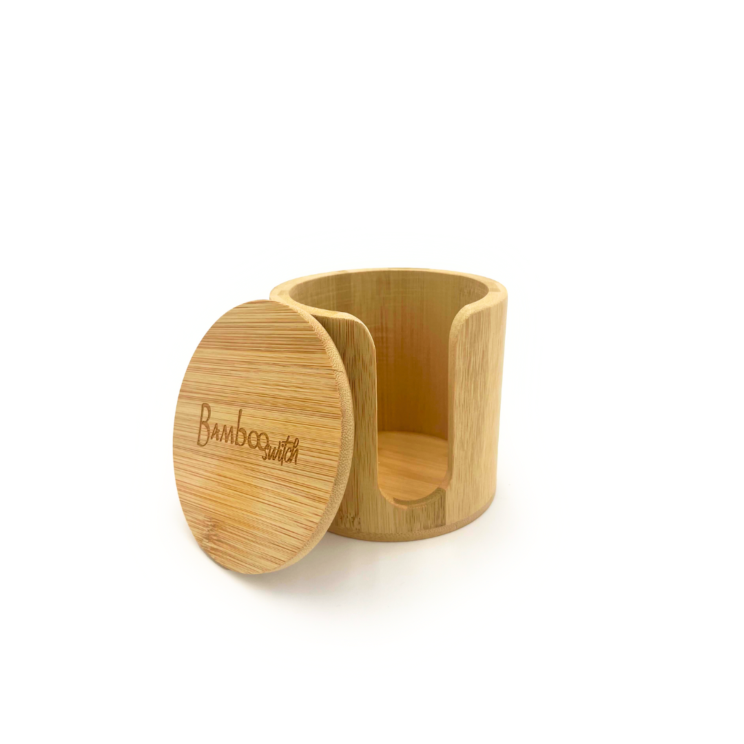 Bamboo Facial Rounds Holder
