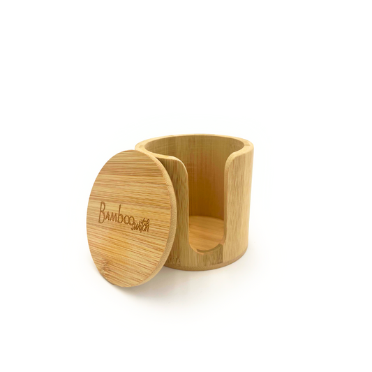 Bamboo Facial Rounds Holder