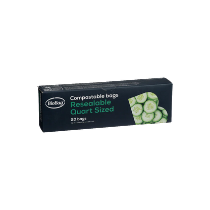 Compostable Resealable Bags - Quart (20 Pack)