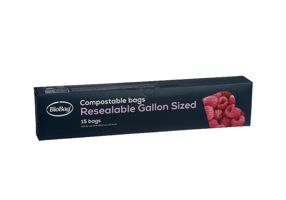 Compostable Resealable Bags - Gallon (15 Pack)
