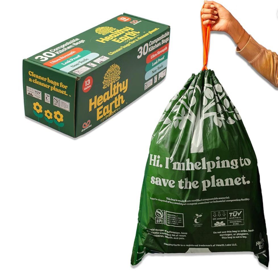 Compostable Tall Kitchen Drawstring Bags