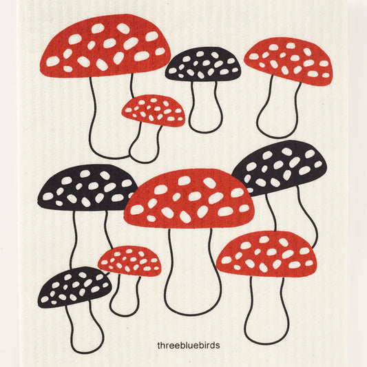 Swedish Dishcloth - Mushrooms