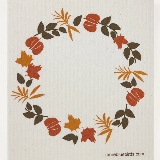 Swedish Dishcloth - Autumn Wreath
