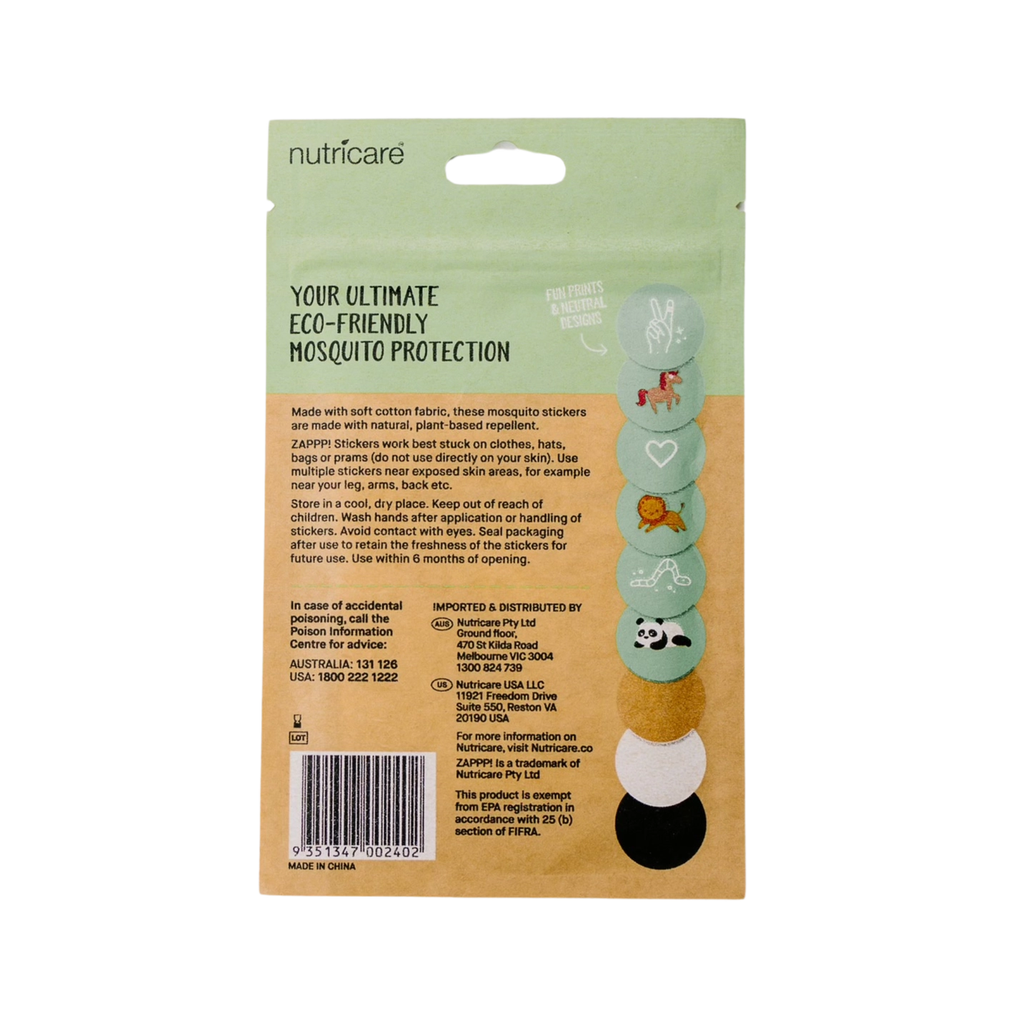 Compostable Bug Repellent Stickers
